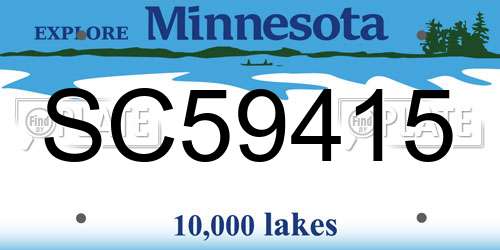 SC59415 Minnesota License Plate