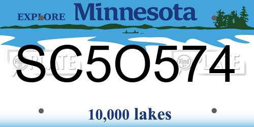 SC5O574 Minnesota License Plate