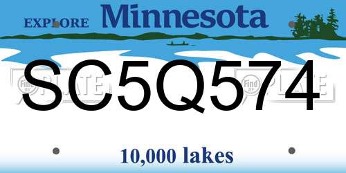 SC5Q574 Minnesota License Plate