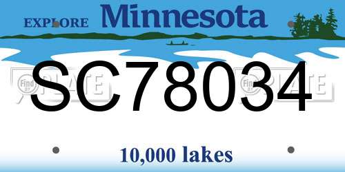SC78034 Minnesota License Plate