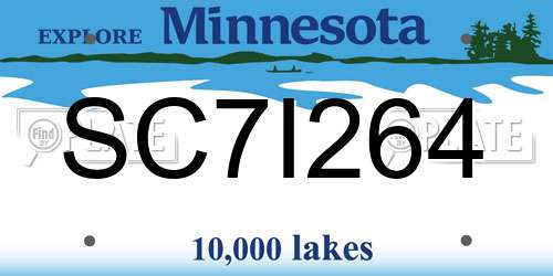 SC7I264 Minnesota License Plate