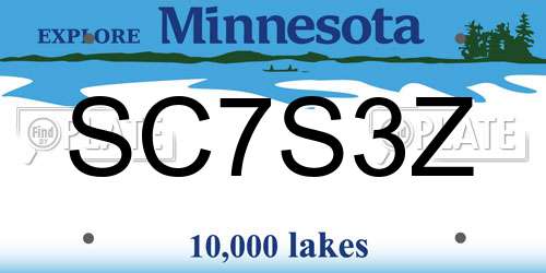 SC7S3Z Minnesota License Plate
