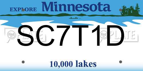 SC7T1D Minnesota License Plate