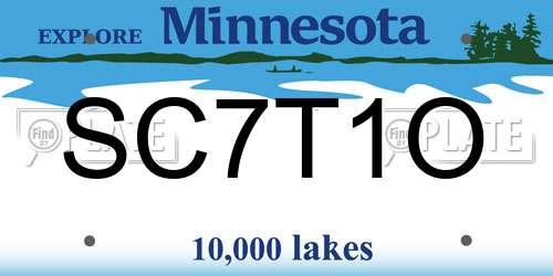 SC7T1O Minnesota License Plate