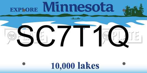 SC7T1Q Minnesota License Plate