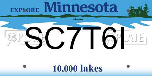 SC7T6I Minnesota License Plate
