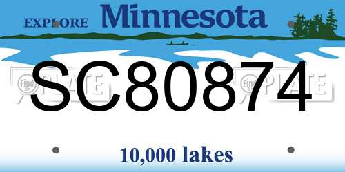 SC80874 Minnesota License Plate