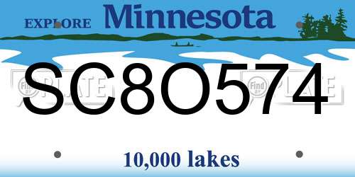 SC8O574 Minnesota License Plate