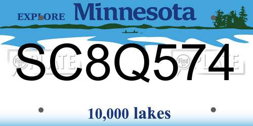 SC8Q574 Minnesota License Plate