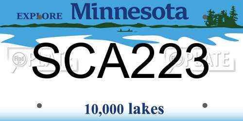 SCA223 Minnesota License Plate