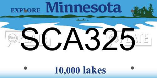 SCA325 Minnesota License Plate