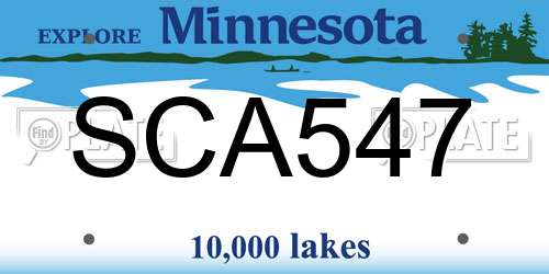 SCA547 Minnesota License Plate