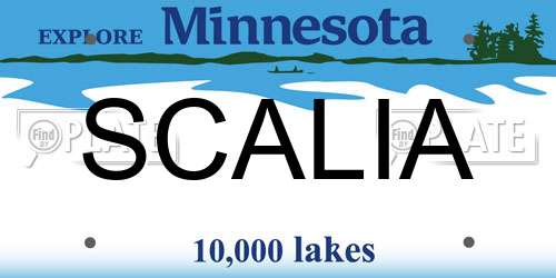 SCALIA Minnesota License Plate