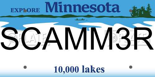 SCAMM3R Minnesota License Plate