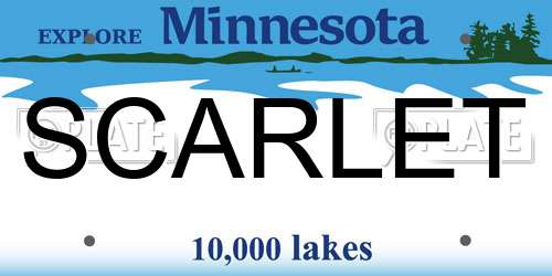 SCARLET Minnesota License Plate