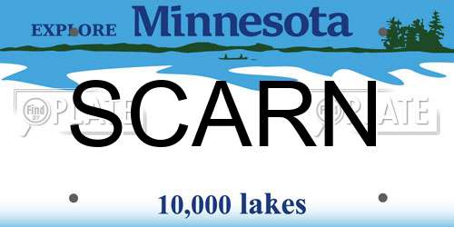 SCARN Minnesota License Plate