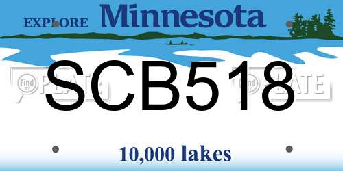SCB518 Minnesota License Plate