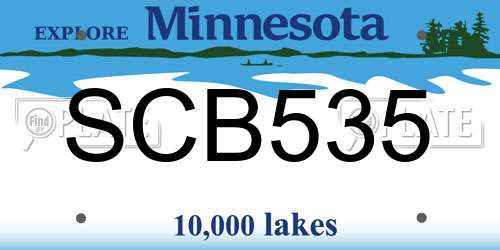 SCB535 Minnesota License Plate