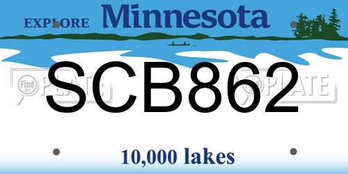 SCB862 Minnesota License Plate