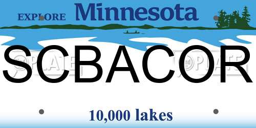 SCBACOR Minnesota License Plate