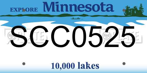 SCC0525 Minnesota License Plate