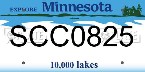 SCC0825 Minnesota License Plate