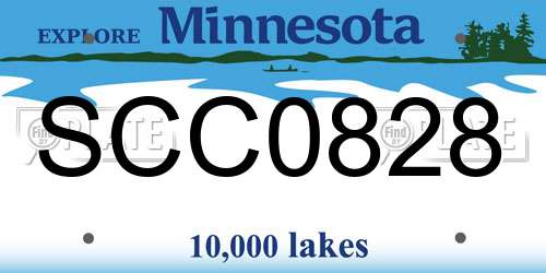 SCC0828 Minnesota License Plate