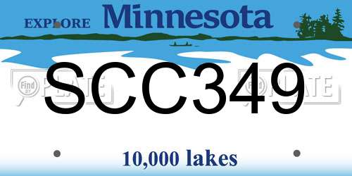 SCC349 Minnesota License Plate