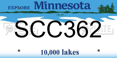 SCC362 Minnesota License Plate
