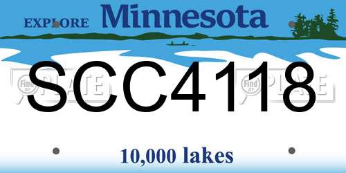 SCC4118 Minnesota License Plate