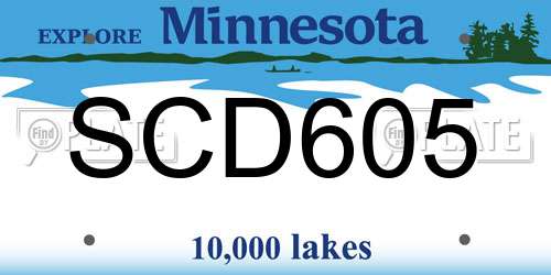 SCD605 Minnesota License Plate