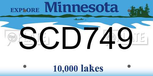 SCD749 Minnesota License Plate