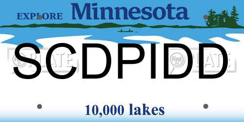 SCDPIDD Minnesota License Plate