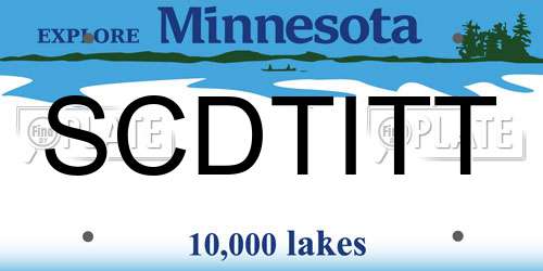 SCDTITT Minnesota License Plate