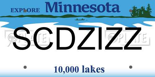 SCDZIZZ Minnesota License Plate