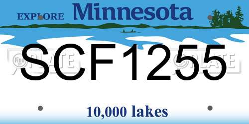 SCF1255 Minnesota License Plate