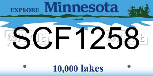 SCF1258 Minnesota License Plate
