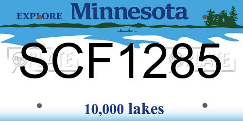 SCF1285 Minnesota License Plate