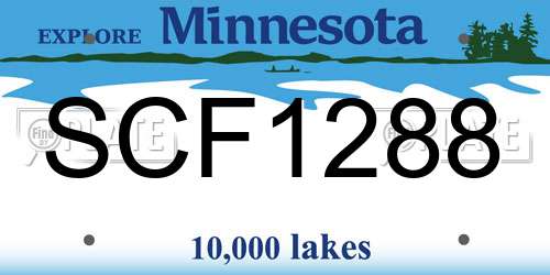 SCF1288 Minnesota License Plate