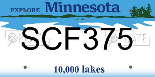 SCF375 Minnesota License Plate