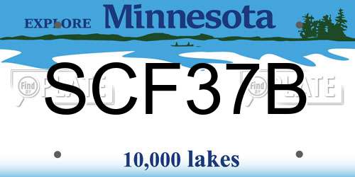SCF37B Minnesota License Plate