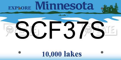 SCF37S Minnesota License Plate