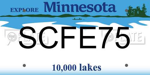 SCFE75 Minnesota License Plate