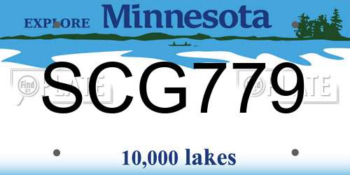 SCG779 Minnesota License Plate