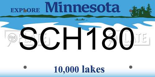 SCH180 Minnesota License Plate