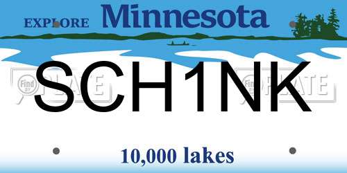 SCH1NK Minnesota License Plate
