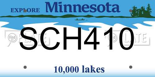 SCH410 Minnesota License Plate