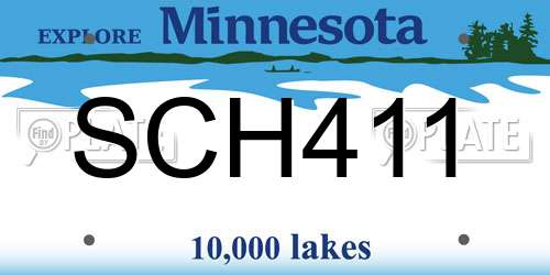 SCH411 Minnesota License Plate