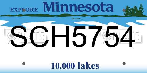 SCH5754 Minnesota License Plate