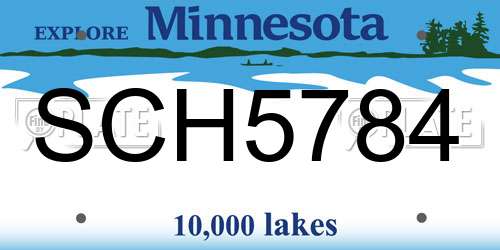 SCH5784 Minnesota License Plate